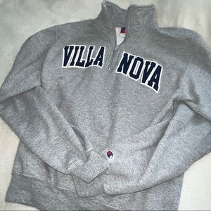 Villanova Uni Grey Long Sleeve Quarter Zip